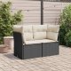vidaXL Sofa ogrodowa z poduszkami, 2-osobowa, czarna, polirattan 2