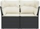 vidaXL Sofa ogrodowa z poduszkami, 2-osobowa, czarna, polirattan 3