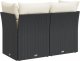 vidaXL Sofa ogrodowa z poduszkami, 2-osobowa, czarna, polirattan 5
