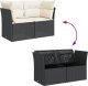 vidaXL Sofa ogrodowa z poduszkami, 2-osobowa, czarna, polirattan 6