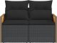 vidaXL Sofa ogrodowa z poduszkami, 2-osobowa, czarna, polirattan 3