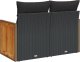 vidaXL Sofa ogrodowa z poduszkami, 2-osobowa, czarna, polirattan 5