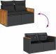 vidaXL Sofa ogrodowa z poduszkami, 2-osobowa, czarna, polirattan 6
