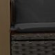 vidaXL Sofa ogrodowa z poduszkami, 2-osobowa, czarna, polirattan 8