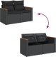 vidaXL Sofa ogrodowa z poduszkami, 2-osobowa, czarna, polirattan 7