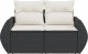 vidaXL Sofa ogrodowa z poduszkami, 2-osobowa, czarna, polirattan 1