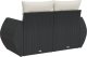 vidaXL Sofa ogrodowa z poduszkami, 2-osobowa, czarna, polirattan 3