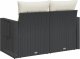 vidaXL Sofa ogrodowa z poduszkami, 2-osobowa, czarna, polirattan 6