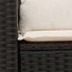 vidaXL Sofa ogrodowa z poduszkami, 2-osobowa, czarna, polirattan 8