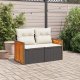 vidaXL Sofa ogrodowa z poduszkami, 2-osobowa, czarna, polirattan 2