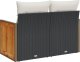 vidaXL Sofa ogrodowa z poduszkami, 2-osobowa, czarna, polirattan 5