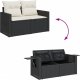 vidaXL Sofa ogrodowa z poduszkami, 2-osobowa, czarna, polirattan 8