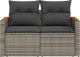 vidaXL Sofa ogrodowa z poduszkami, 2-osobowa, szara, polirattan 2