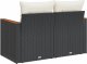 vidaXL Sofa ogrodowa z poduszkami, 2-osobowa, czarna, polirattan 5