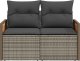 vidaXL Sofa ogrodowa z poduszkami, 2-osobowa, szara, polirattan 3