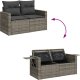 vidaXL Sofa ogrodowa z poduszkami, 2-osobowa, szara, polirattan 11