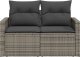 vidaXL Sofa ogrodowa z poduszkami, 2-osobowa, szara, polirattan 5
