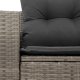 vidaXL Sofa ogrodowa z poduszkami, 2-osobowa, szara, polirattan 6