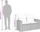 vidaXL Sofa ogrodowa z poduszkami, 2-osobowa, szara, polirattan 7