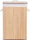 Beliani Kosz bambusowy z pokrywą jasne drewno KOMARI 4