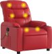vidaXL Rozkładany fotel masujący, czerwony, sztuczna skóra 1