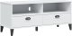 vidaXL Szafka pod telewizor , biała, lite drewno sosnowe 2