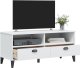 vidaXL Szafka pod telewizor , biała, lite drewno sosnowe 4