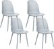 Beliani Zestaw 4 krzeseł do jadalni jasnoniebieski EMORY 1