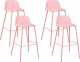Beliani Zestaw 4 krzeseł barowych różowy MORA II 1