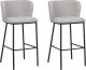 Beliani Zestaw 2 krzeseł barowych boucle szary MINA 1