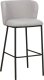 Beliani Zestaw 2 krzeseł barowych boucle szary MINA 2