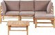 Beliani Zestaw ogrodowy narożny bambusowy 4-osobowy beżowoszary CERRETO 1