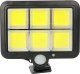 Naświetlacz MEGAKABEL Lampa solarna naświetlacz LED czarna + PIR + panel + pilot oświetlenie garażu MK MEGAKABEL 1