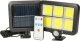 Naświetlacz MEGAKABEL Lampa solarna naświetlacz LED czarna + PIR + panel + pilot oświetlenie garażu MK MEGAKABEL 6