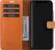 Surazo Skórzane etui na telefon RFID Wallet case - Nubuk Camel - TPU Czarne Apple iPhone 15 Plus 2