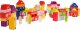 Jokomisiada Drewniane Klocki Miasto dla dzieci 3+ Puzzle Mata podłogowa + Sorter kształtów + Klocki 115 el. 2