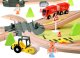 Jokomisiada Kolejka drewniana dla dzieci baza transportowa dźwig pociąg tory ZA4830 8