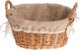 WickerPL Owalny Koszyk z Wikliny obszyty Jutą i Koronką z uchwytami 31x24 H16 cm 3