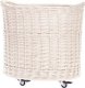 WickerPL Wybielany Wiklinowy Kosz na Kółkach 50 H40/44 cm 3