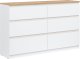 BogFran Komoda duża z szufladami niska dąb Biała REMI RM03 6