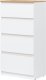 BogFran Komoda wąska z szufladami dąb Biała REMI RM04 2