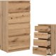 BogFran Komoda wąska z szufladami dąb Evoke REMI RM04 1