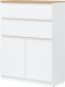 BogFran Komoda wysoka z szufladami dąb Biała REMI RM05 2