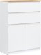 BogFran Komoda wysoka z szufladami dąb Biała REMI RM05 6