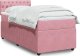 vidaXL Łóżko kontynentalne z materacem, różowe, aksamit, 100x200 cm 1