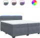 vidaXL vidaXL Łóżko kontynentalne z materacem, ciemnoszary aksamit, 200x200cm 2