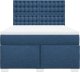 vidaXL Łóżko kontynentalne z materacem, niebieskie, tkanina 140x200 cm 4