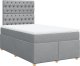 vidaXL Łóżko kontynentalne z materacem, jasnoszare, tkanina 120x200 cm 2