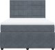 vidaXL Łóżko kontynentalne z materacem, ciemnoszare, 140x200cm aksamit 4
