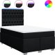 vidaXL vidaXL Łóżko kontynentalne z materacem, czarne, 120x190 cm, tkanina 2